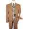 Falcone Taupe Super 150's Suit With Checker Board Design Vest/Tie/Hanky Set